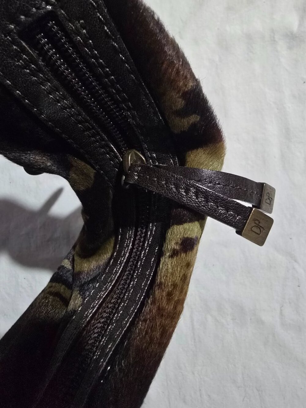 Donald J Pliner Couture Calf Hair Snake Print Handbag Luxe Italian Shoulder Bag - Picture 14 of 16
